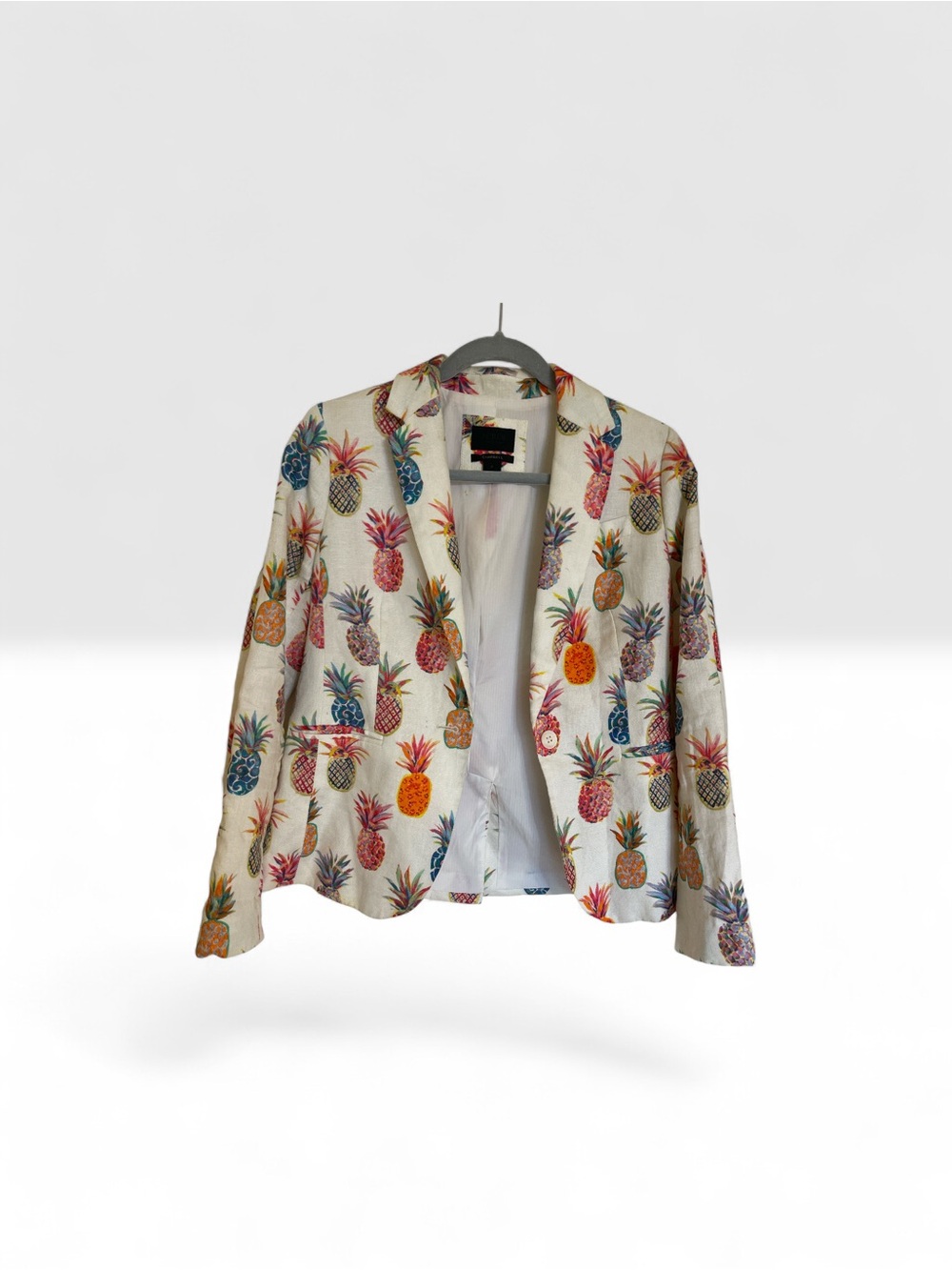 J. Crew Cream Pineapple Print Blazer